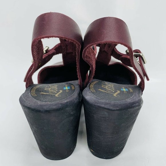 🛍️LOTTA'S Swedish Clogs Burgundy Highwood T-Bar size 41🛍️ - Picture 7 of 11